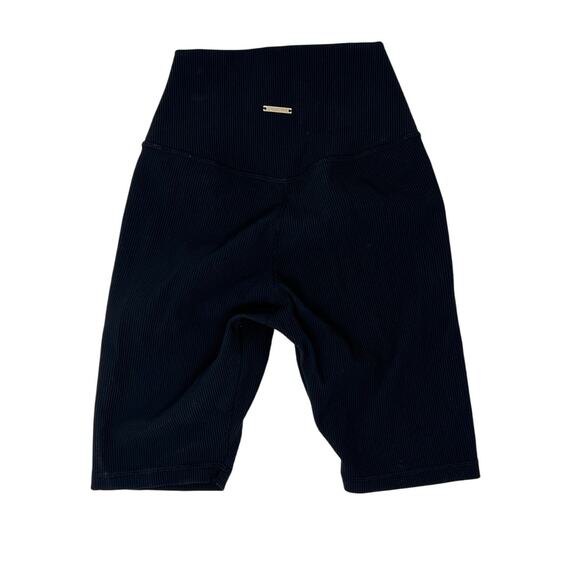 Zyia Active Ribbed Black Biker Athletic Stretch Shorts Small - Picture 2 of 5